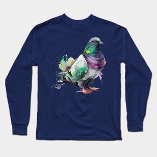 Watercolor Pigeon 8.0 Long Sleeve T-Shirt